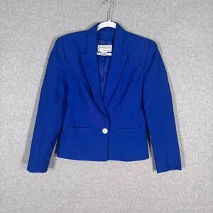 Vintage 80s 90s Blazer Size 5/6 Pockets Shoulder Pads‎ Bright Loud Luxury READ